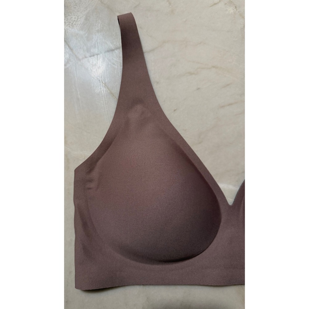 NWOT Celeste D'Or Curve Wireless Seamless Bra Brown Sz Medium Adjustable Straps - Picture 2 of 9